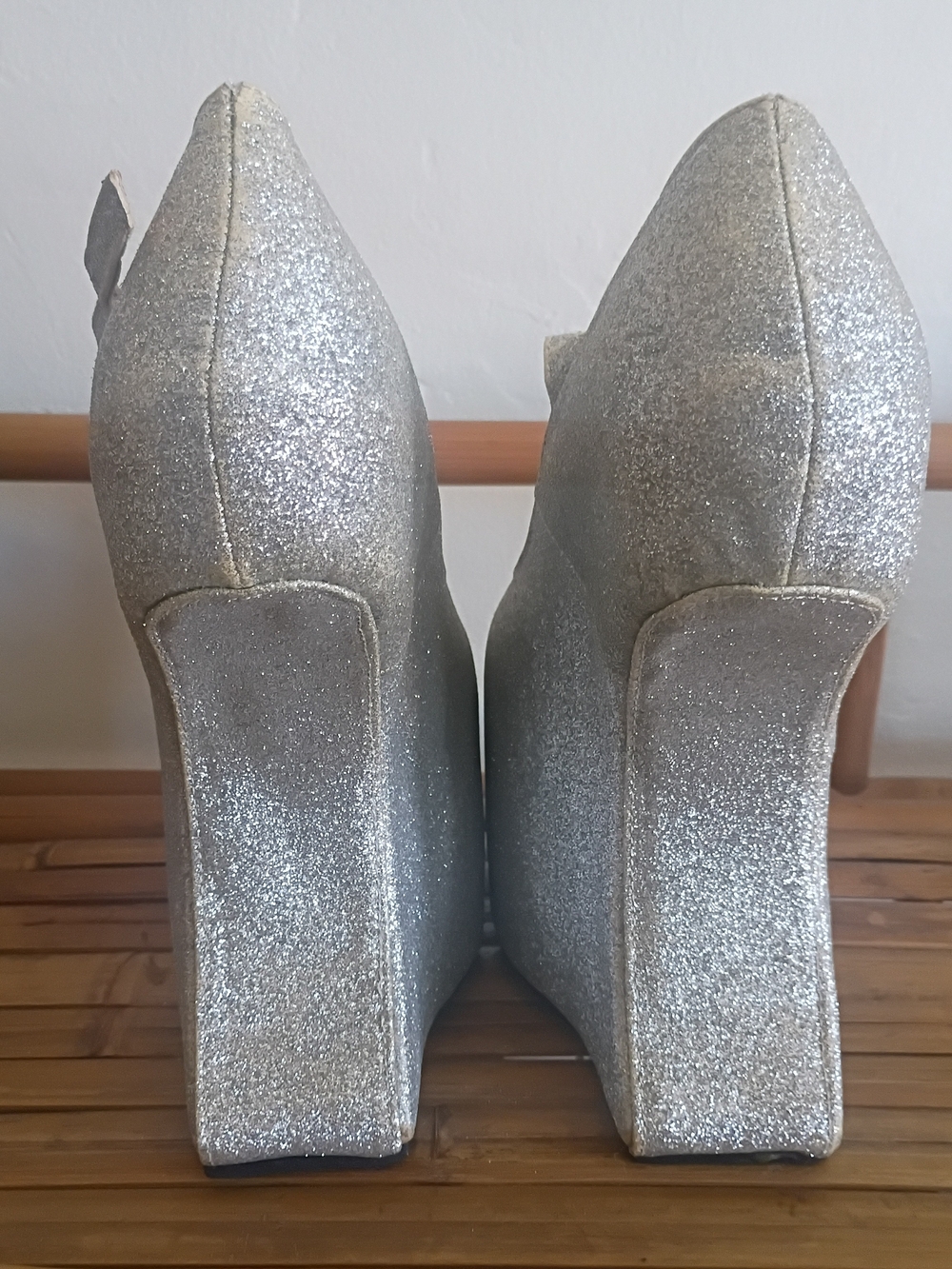 Vintage Urban OG Silver Glitter Mary Jane Wedge Heels (2010) - Picture 9 of 11
